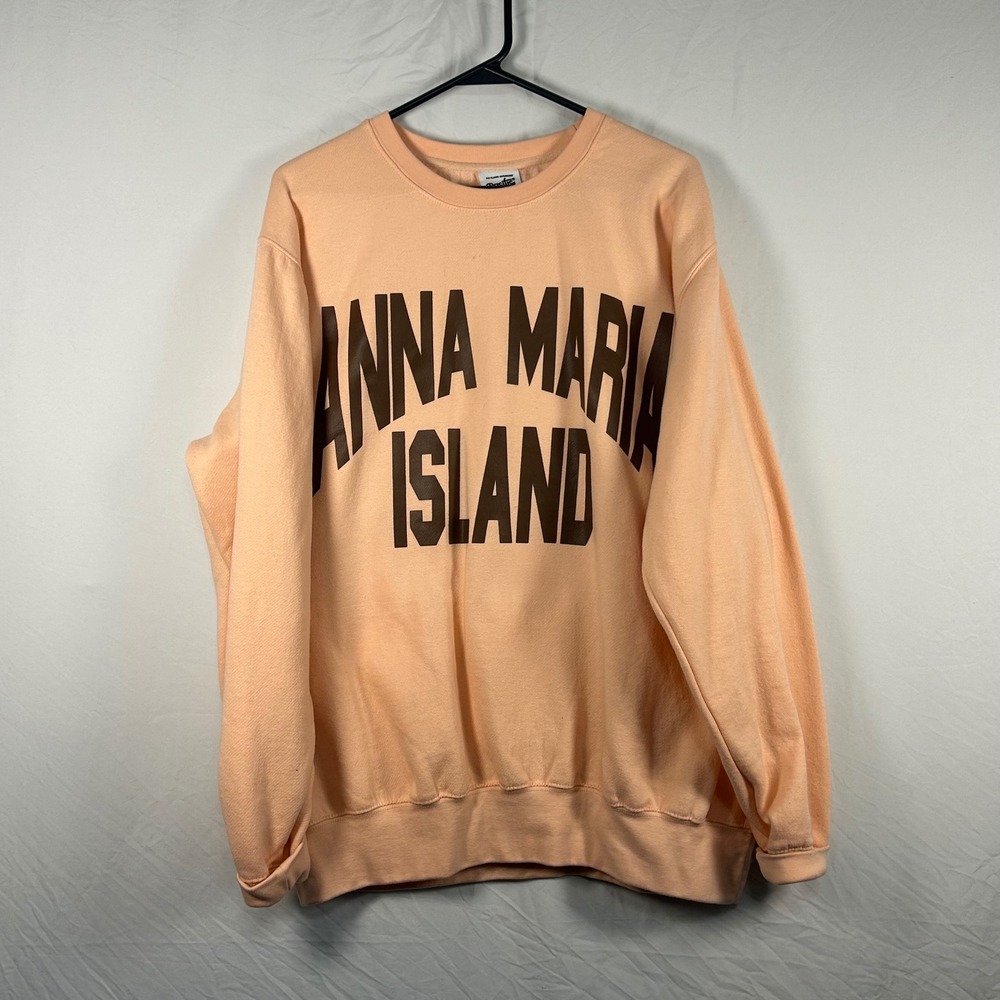 Pacific & Co Sweatshirt Women XL Peach Oversized Fleece Crewneck Pullover